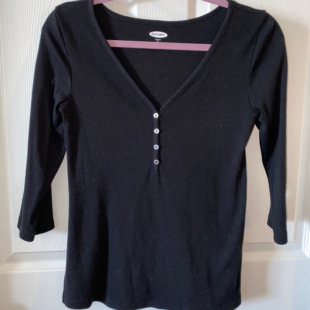 3/4 ribbed henley